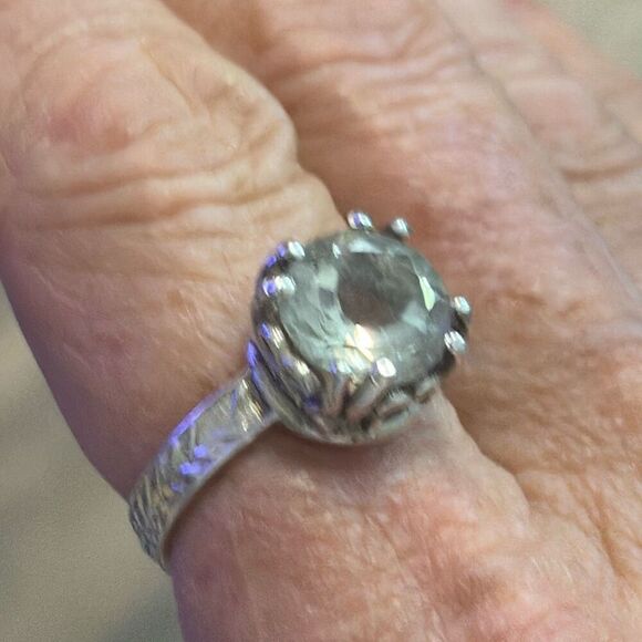 Blue Topaz and Sterling Silver Ring, Handmade, NEW, size 8, Artisan - Picture 6 of 6